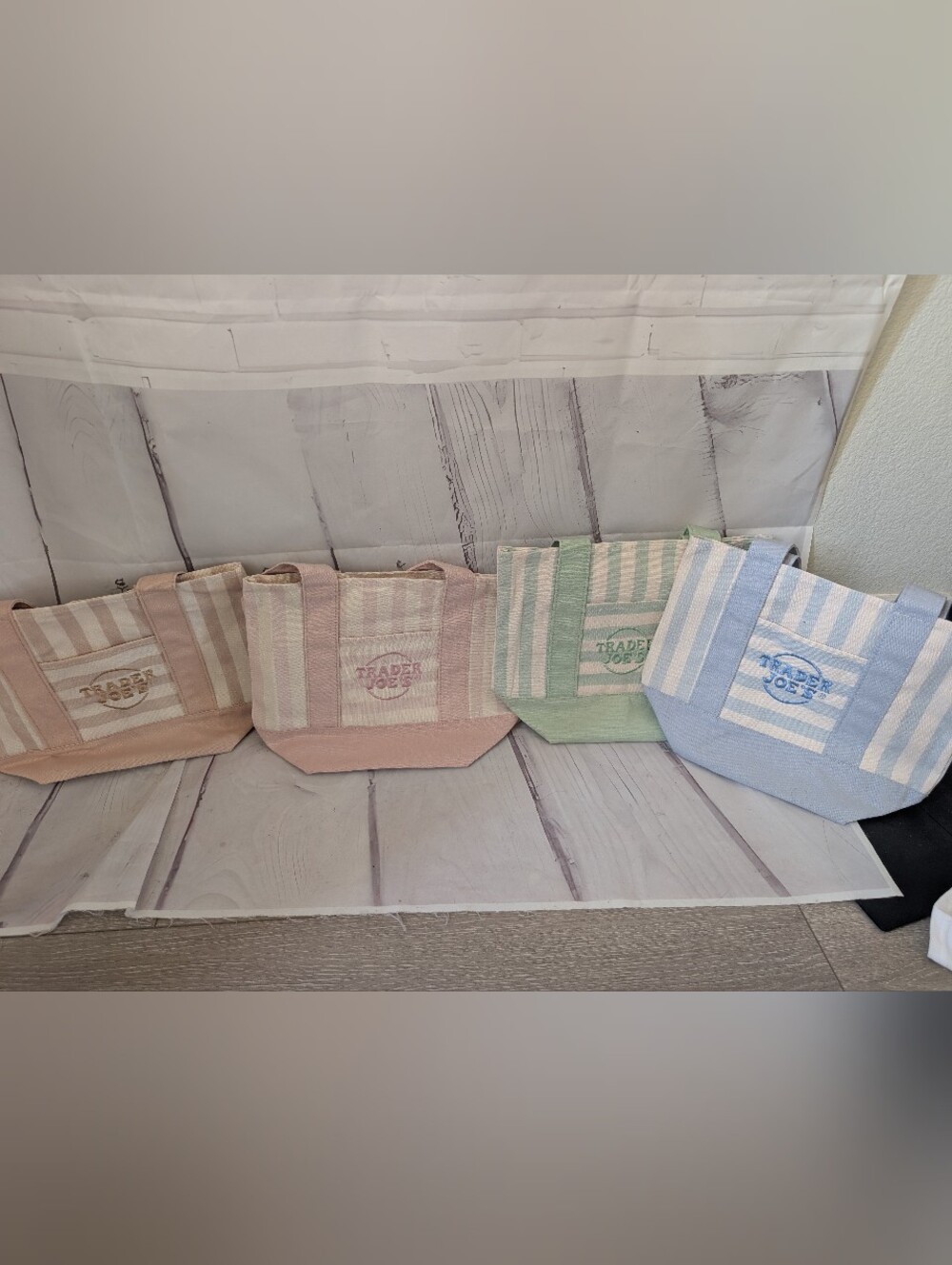 New Trader Joe's Striped Canvas Tote Bags